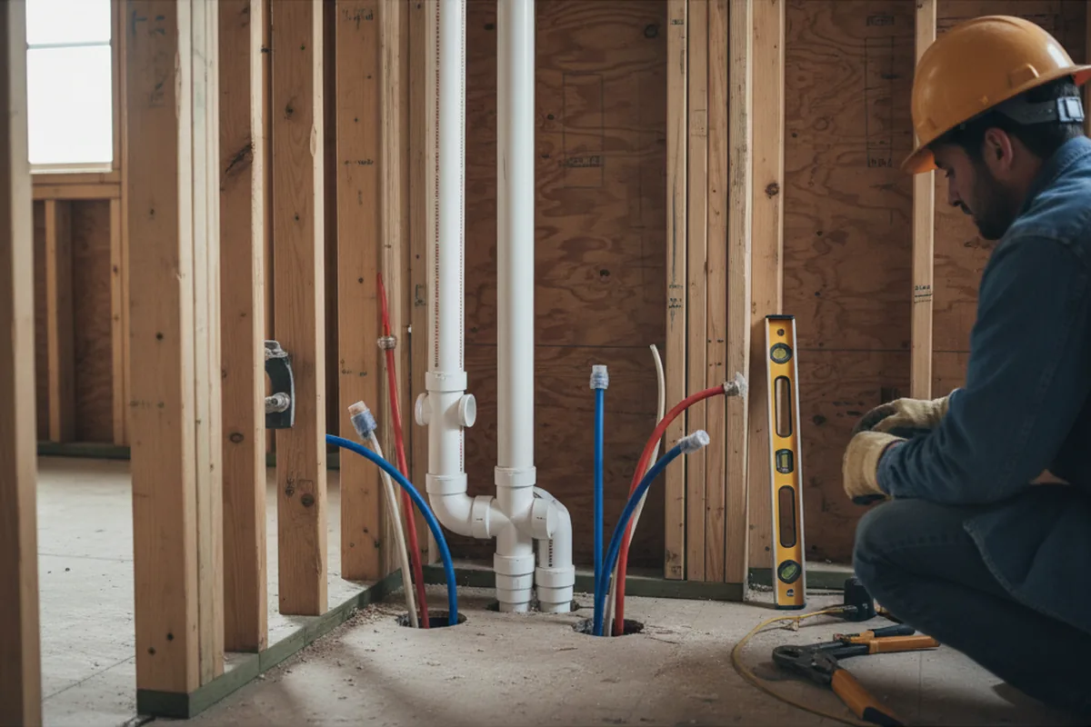 Drain and supply rough-in during Toilet Repair and Installation in Shermans Dale